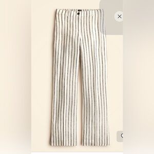J. Crew Harbor Pants in Stripped Linen